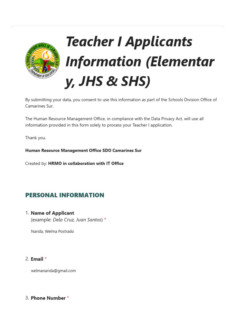 Teacher I Applicants Information Updated Pdf Academic Degree