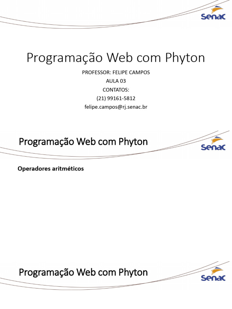 Operadores e Variáveis em Python | PDF | Matemática | Aritmética