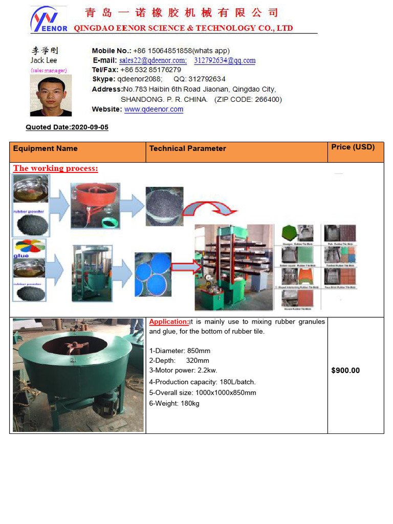 Rubber Machinery and Equipment Overview | PDF | Adhesive | Tile
