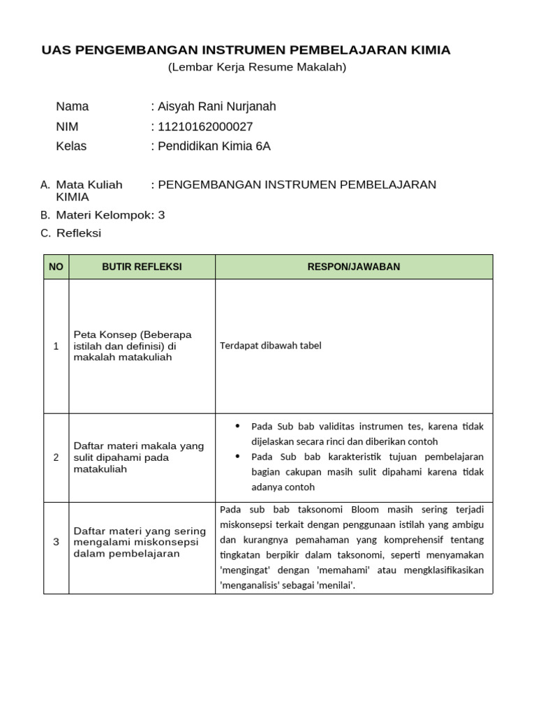 Uas Pengembangan Instrumen | PDF
