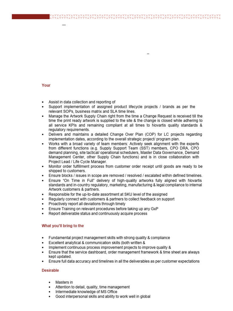 Intern Role in Supply Operations | PDF | Skill | Interpersonal ...