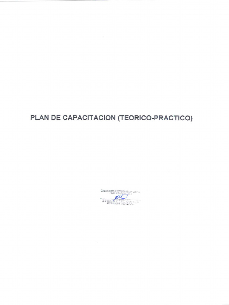 Plan de Capacitacion | PDF