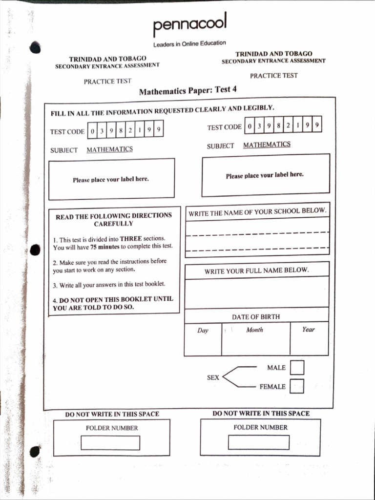 Math Test 4 | PDF