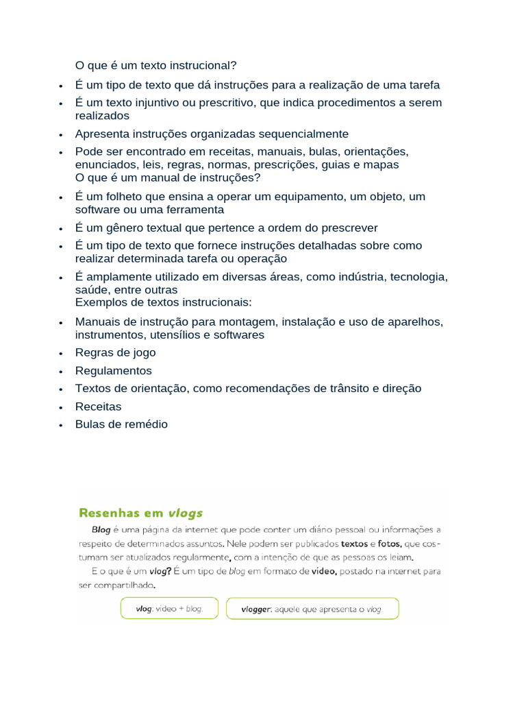 Características do Texto Instrucional | PDF | Pronome | Blog