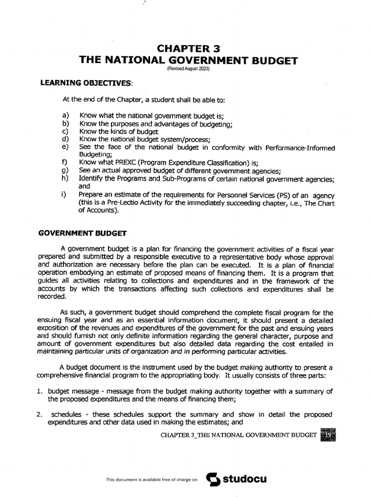 Chapter 3 Part 2 Government Budget | PDF