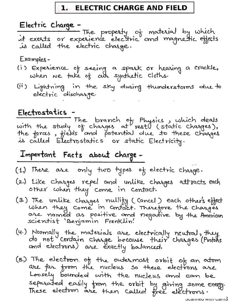 Electric Charge And Field Pdf