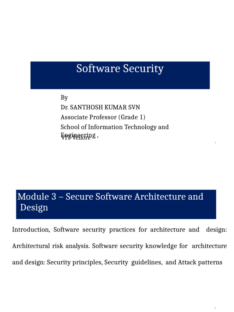 3-Introduction, Software Security Practices For Architecture and Design ...