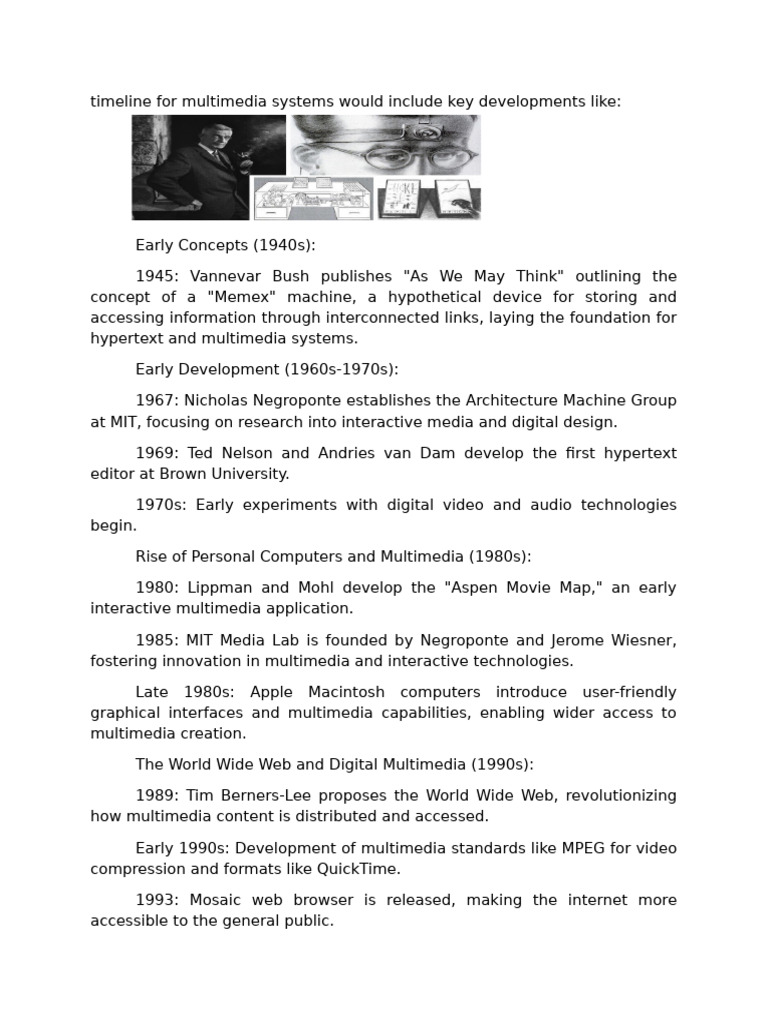 Multimedia Evolution Timeline | PDF | Multimedia | Hypertext