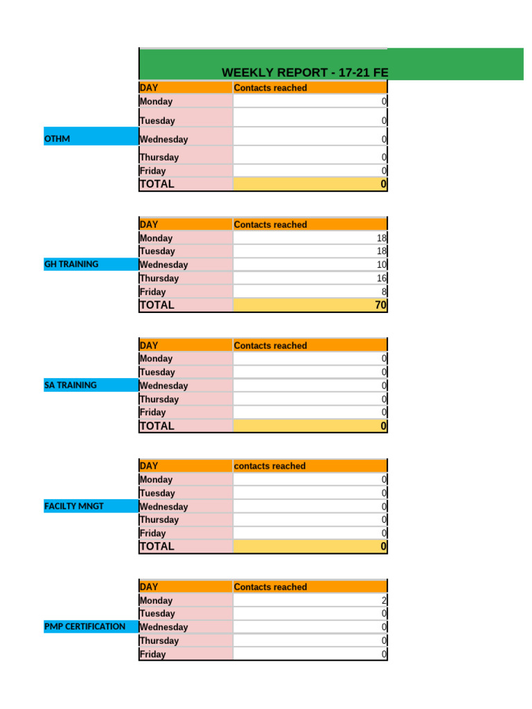 2 WEEKLY REPORT TEMPLATE-Deborah Ayim Apeatse | PDF