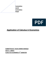 Application of Calculas in Economics