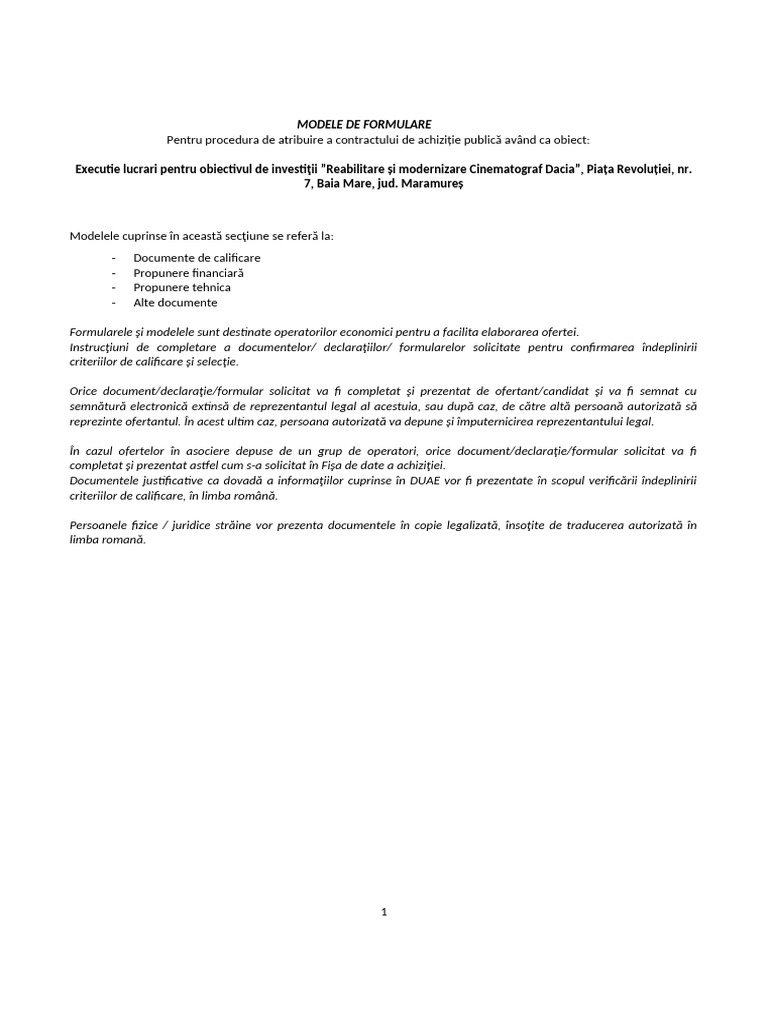 Modele de Formulare | PDF
