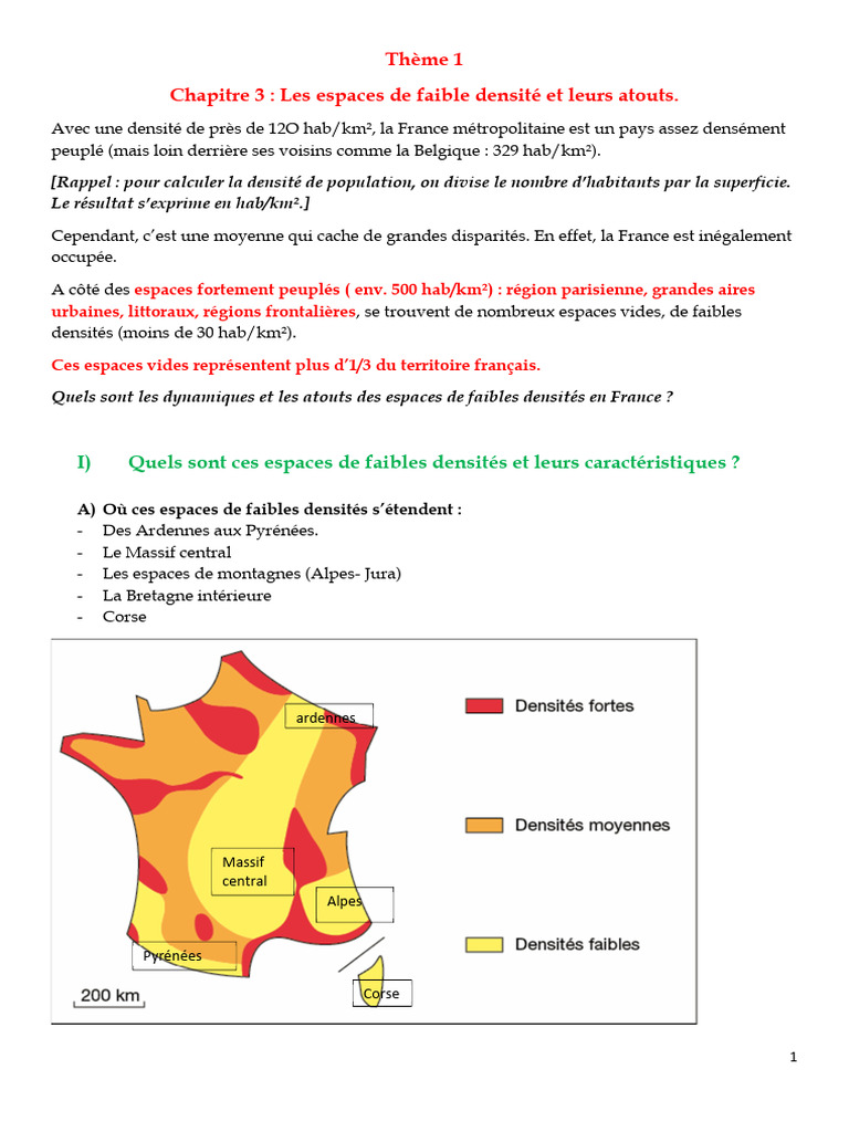 Atouts des espaces de faible densité en France | PDF | France | Zone rurale