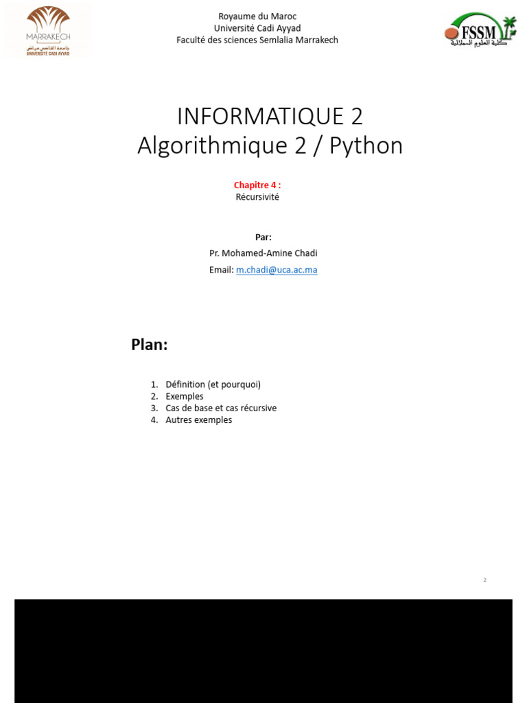 Récursivité en Python : Concepts et Exemples | PDF | Algorithmes et ...
