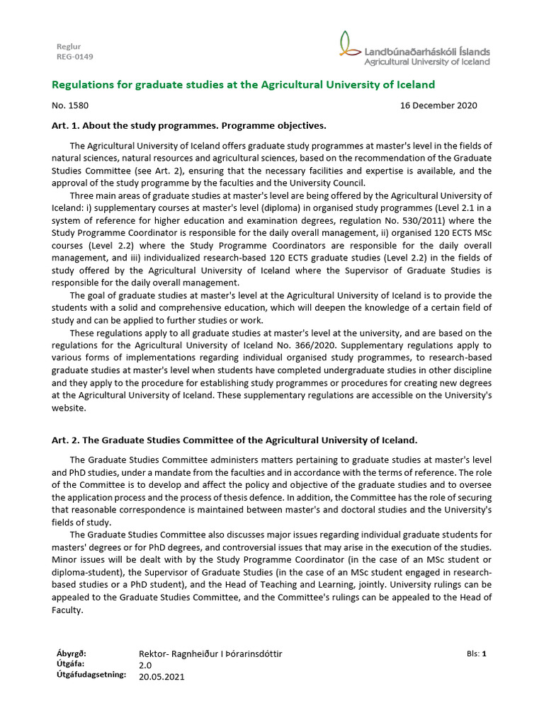 Graduate Study Regulations at AUI | PDF | Thesis | Academic Degree