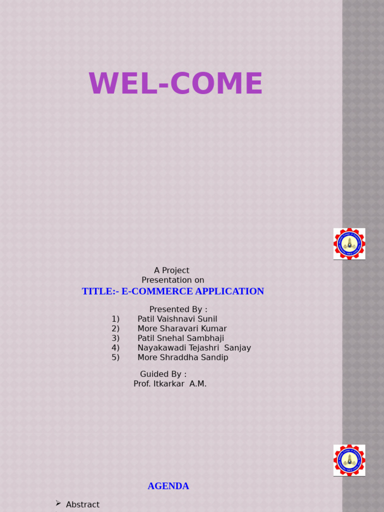 E-Commerce Application Project Overview | PDF | E Commerce | Online ...