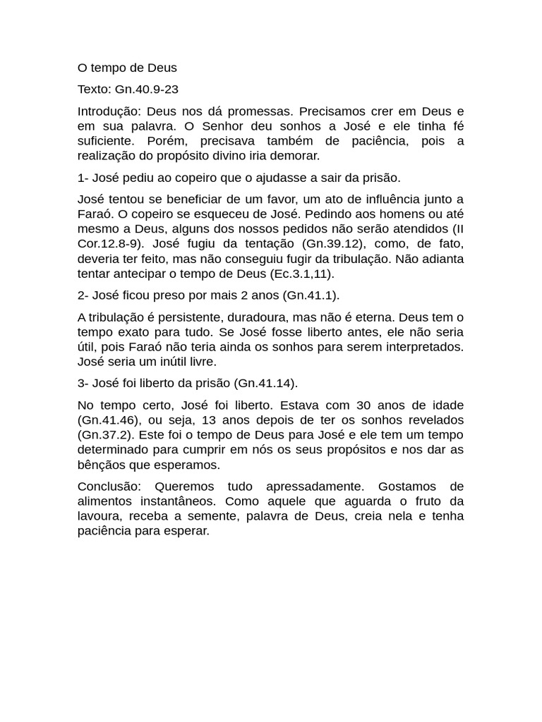 O Tempo de Deus | PDF