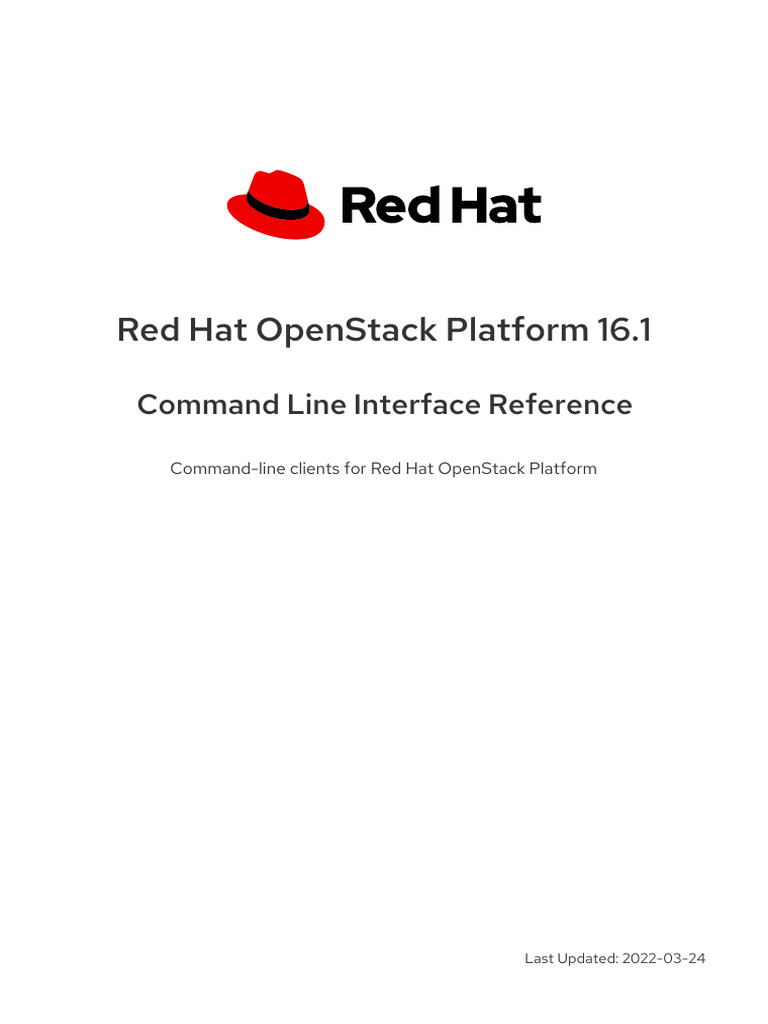 Red Hat Openstack Platform-16.1-Command Line Interface Reference-En-us ...