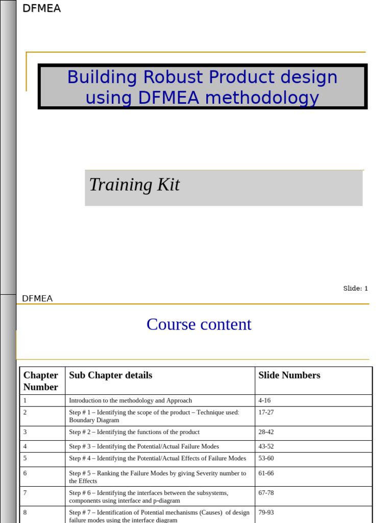 DFMEA Training: Robust Product Design | PDF | Brake | Vehicle Technology