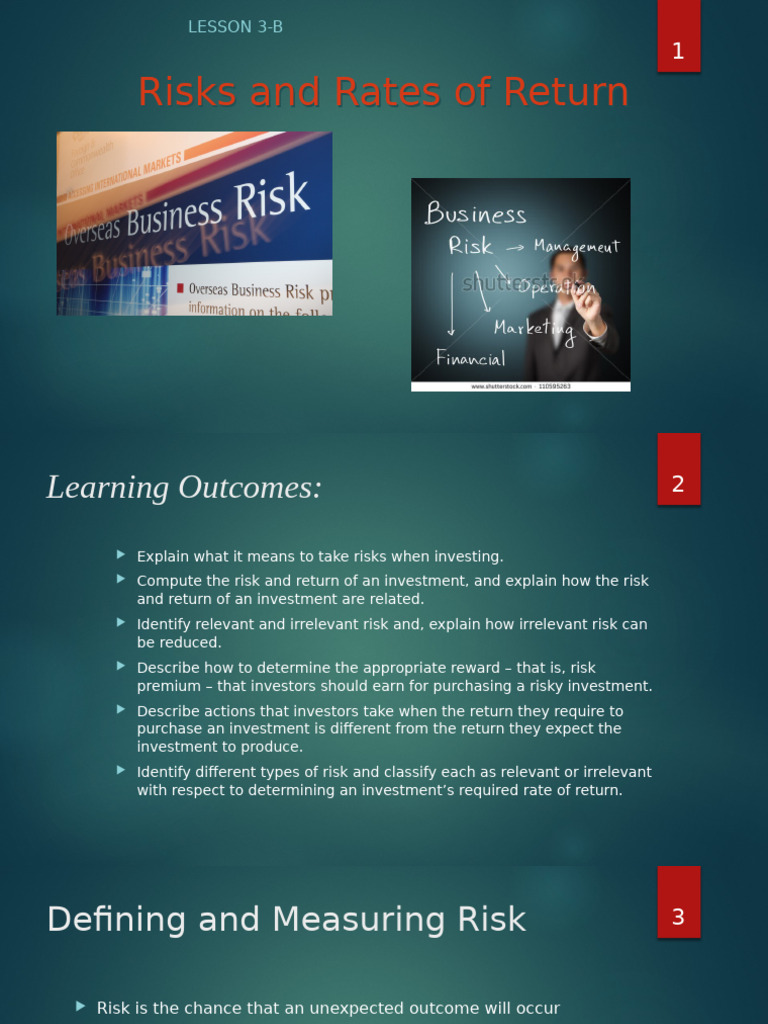 Understanding Investment Risks and Returns | PDF | Financial Risk ...