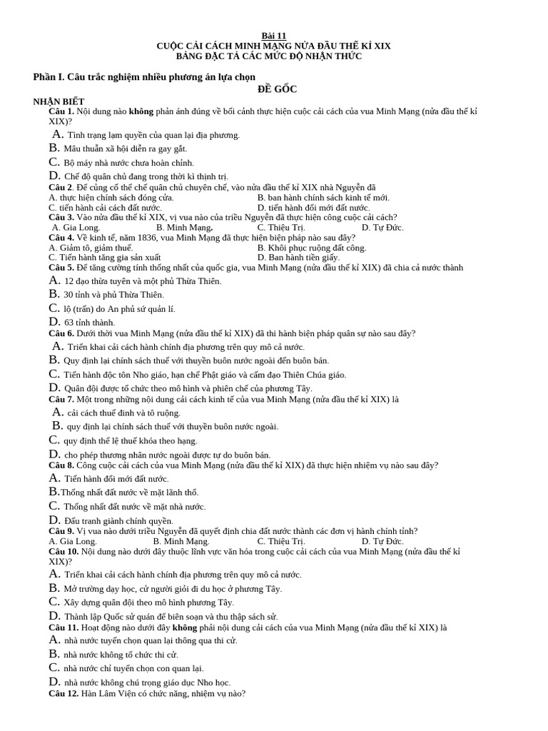 Bài 11 L P 11 THPT Phan B I Châu | PDF