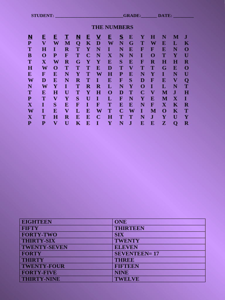 The Cardinal Numbers Fun Activities Games Icebreakers 2356 | PDF