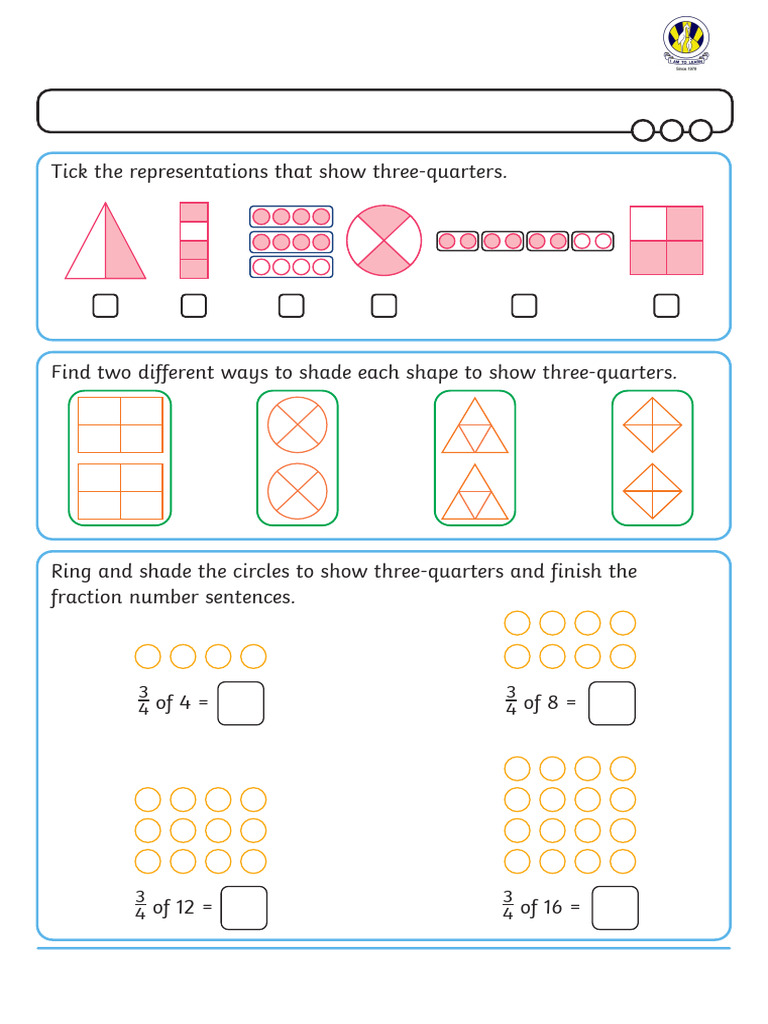 Finding Three-Quarters in Shapes | PDF