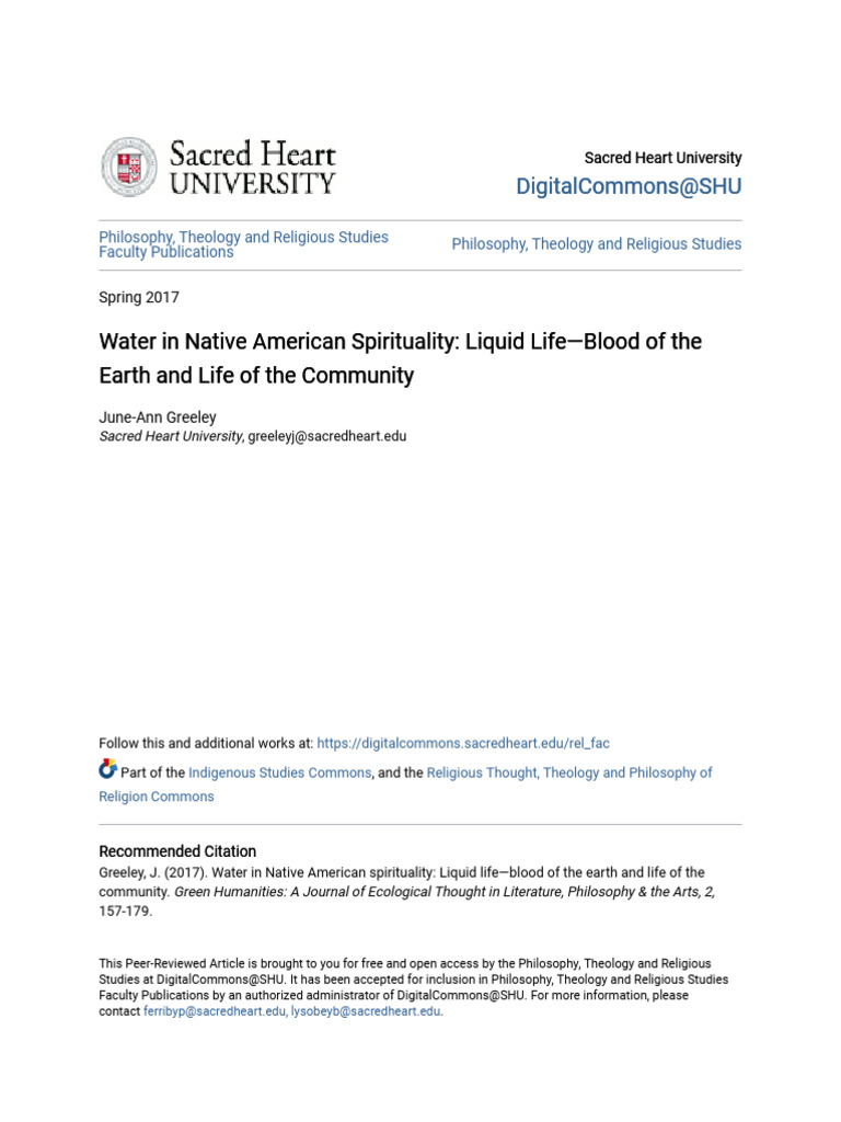 Water in Native American Spirituality - Liquid Life - Blood of The E ...