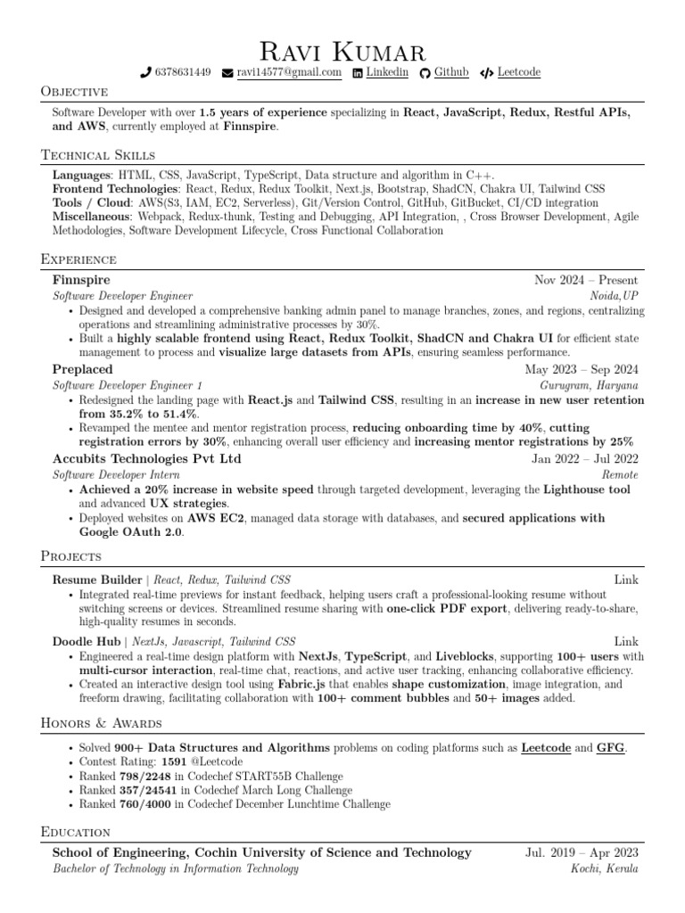 Software Developer Profile at Finnspire | PDF | Computing | Information ...