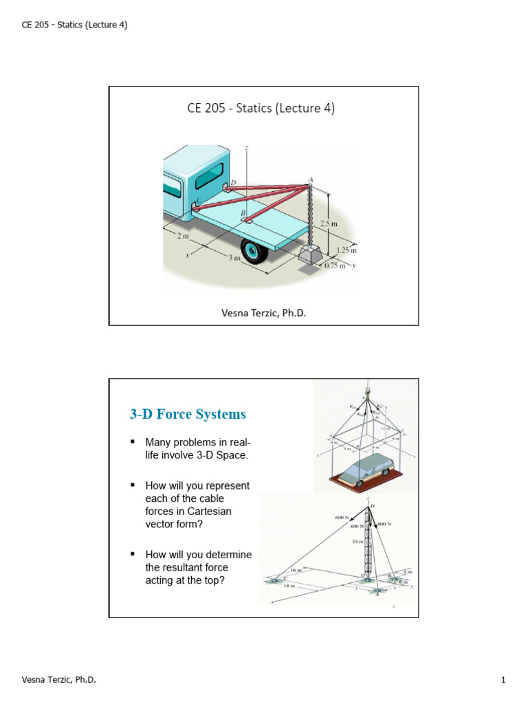 CE 205 Lecture | PDF | Euclidean Vector | Cartesian Coordinate System
