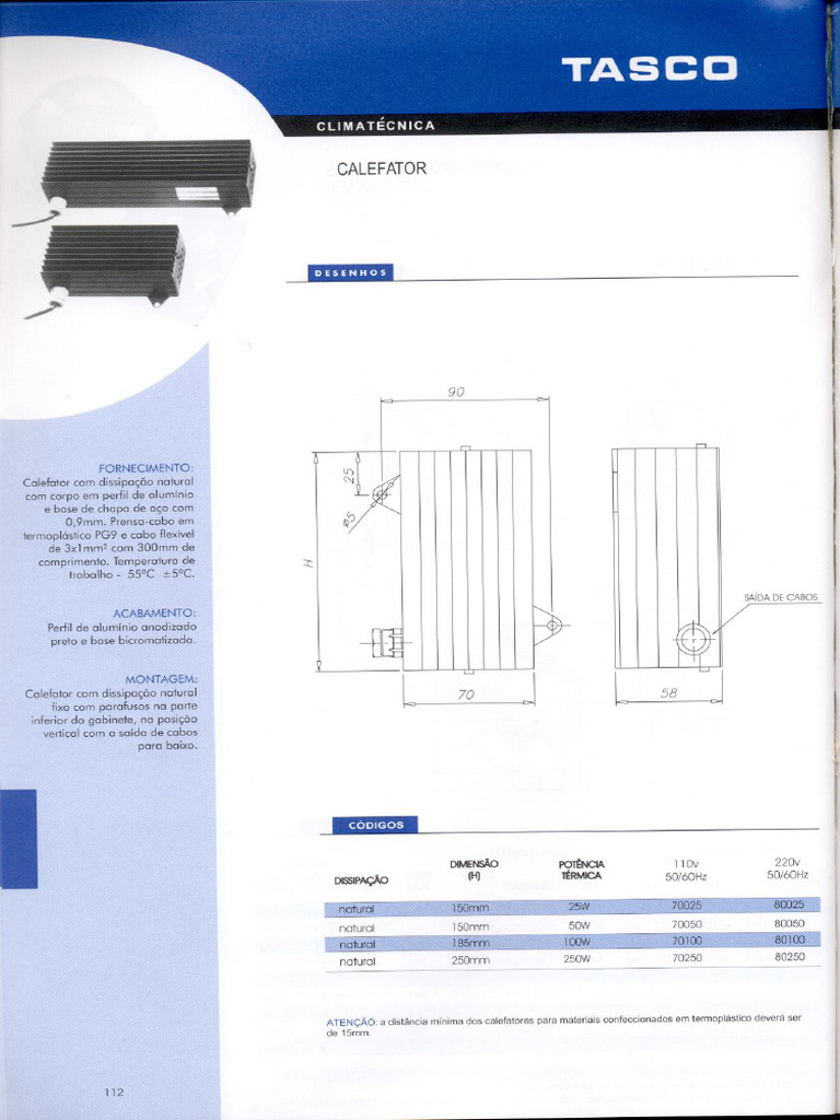 Calefator - Tasco | PDF