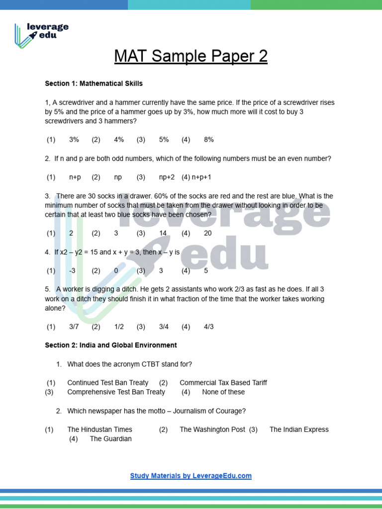 mat-sample-paper-2-pdf