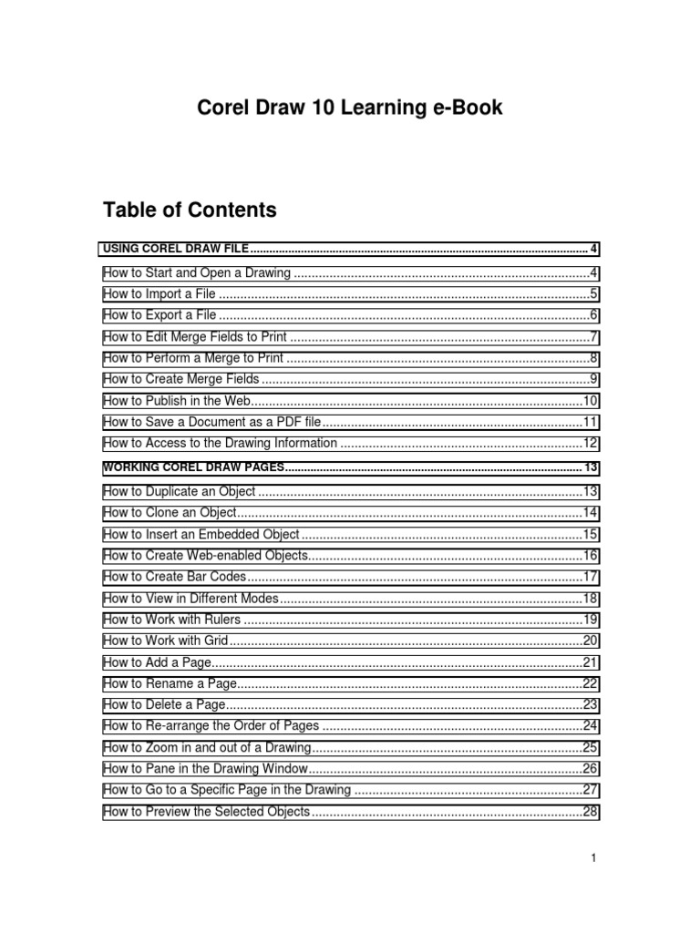 Corel Draw 10 Step By Step Learning Ebook File Format Shape