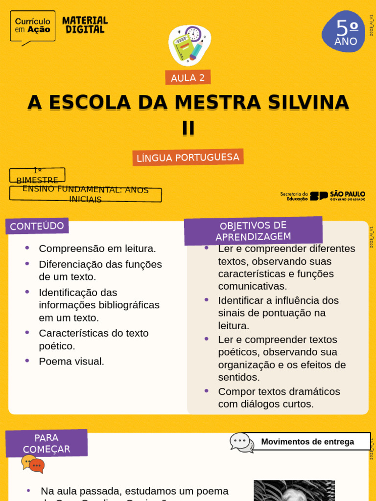 A Escola da Mestra Silvina: Poema e Análise | PDF | Sapo | Poesia