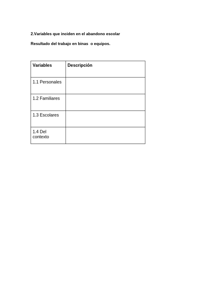 2.-Variables en Equipo. | PDF