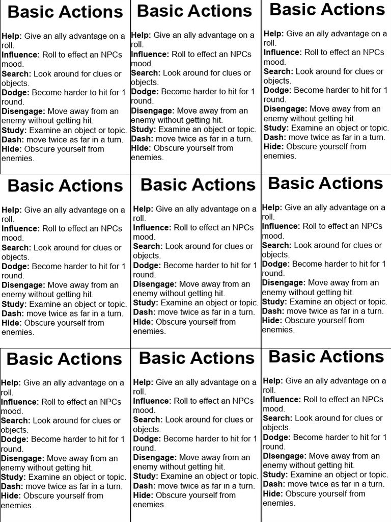 Essential Actions and Magic Spells | PDF