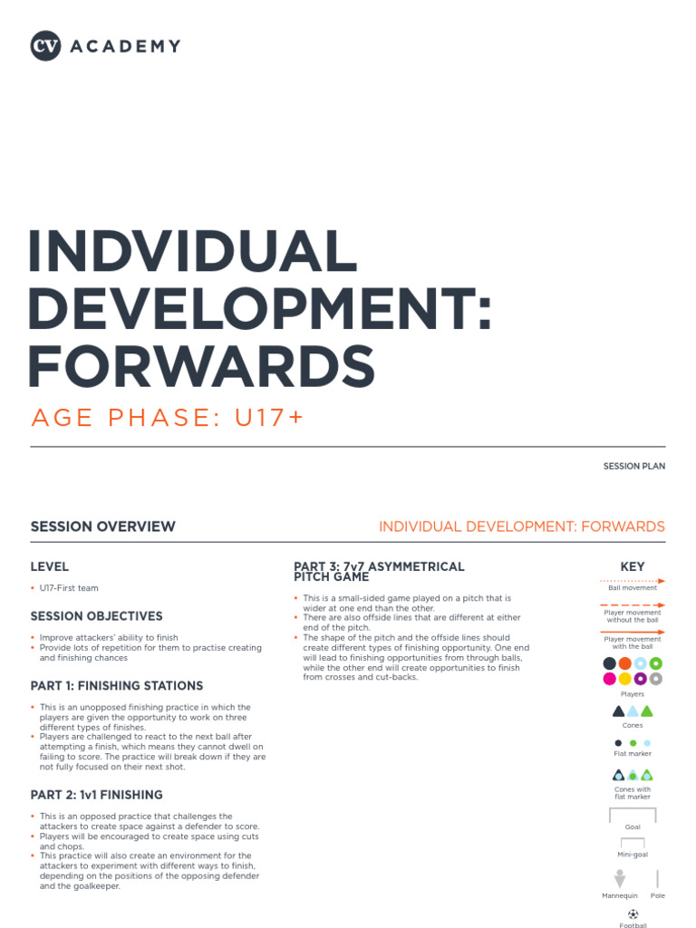 U17 Forward Finishing Session Plan | PDF | Forward (Association ...