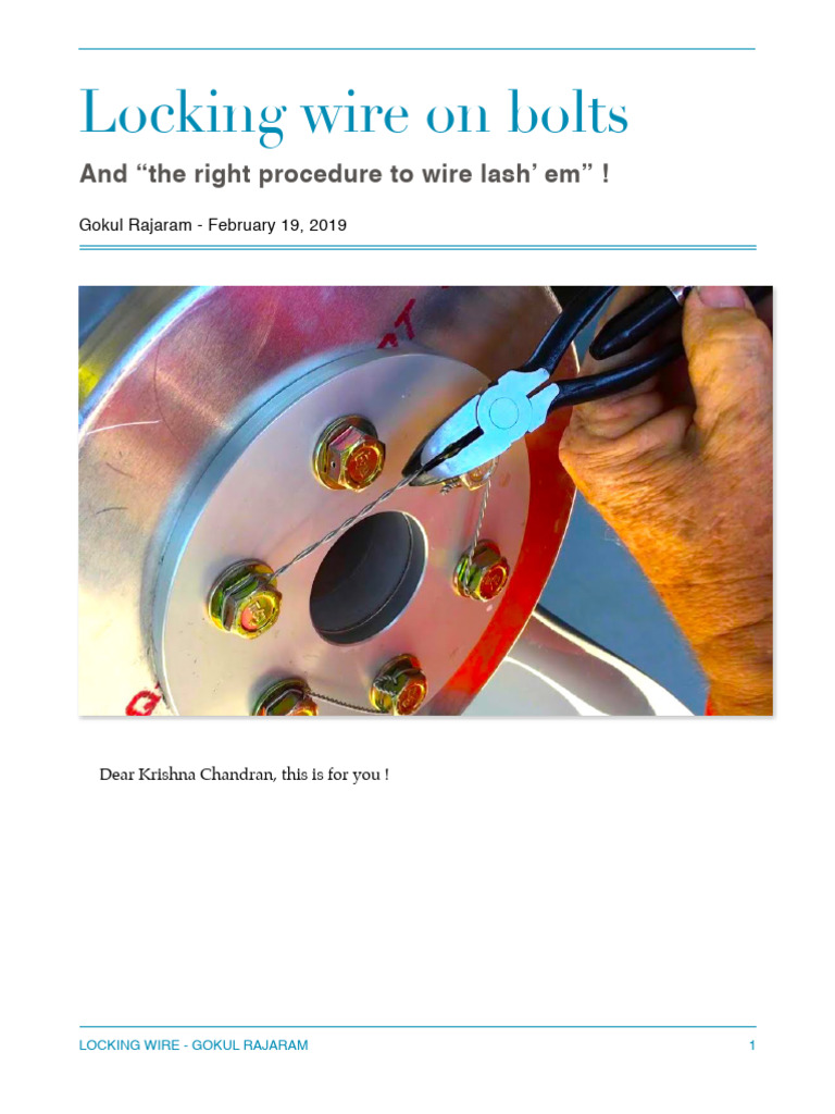 Wire Locking Procedure Overview | PDF