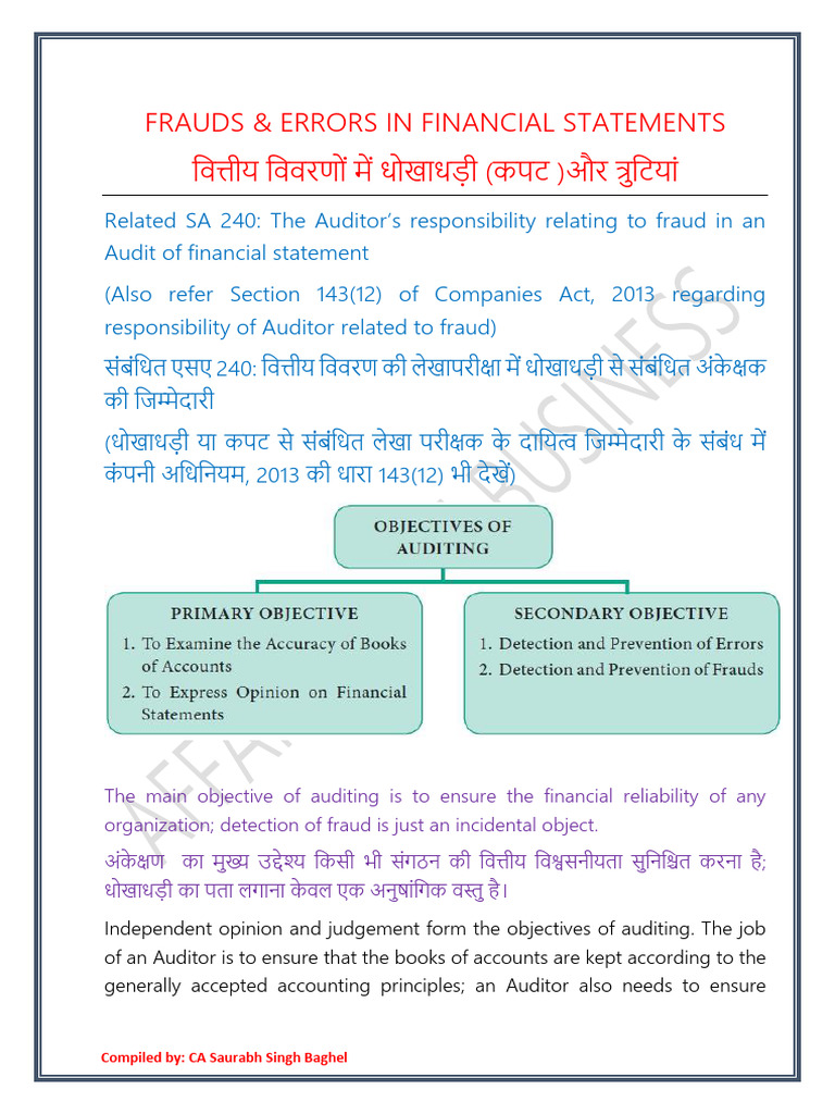 Fraud & Errors in Financial Statements 20467421 2023 09 29 15 10 | PDF