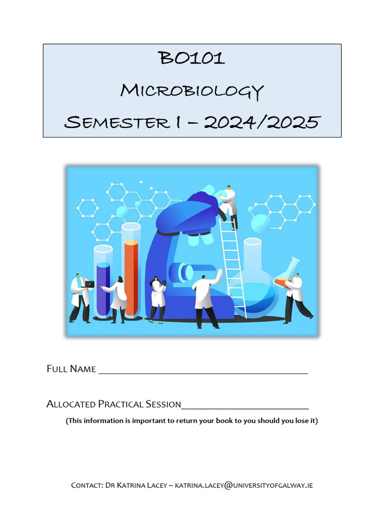 BO101 Microbiology+Practical+Manual+2024 25+KLACEY | PDF | Ph ...