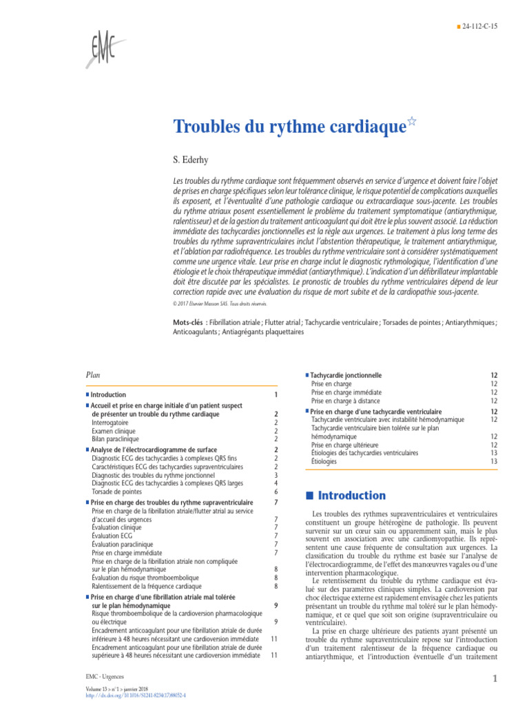 Prise en charge des troubles du rythme cardiaque | PDF ...