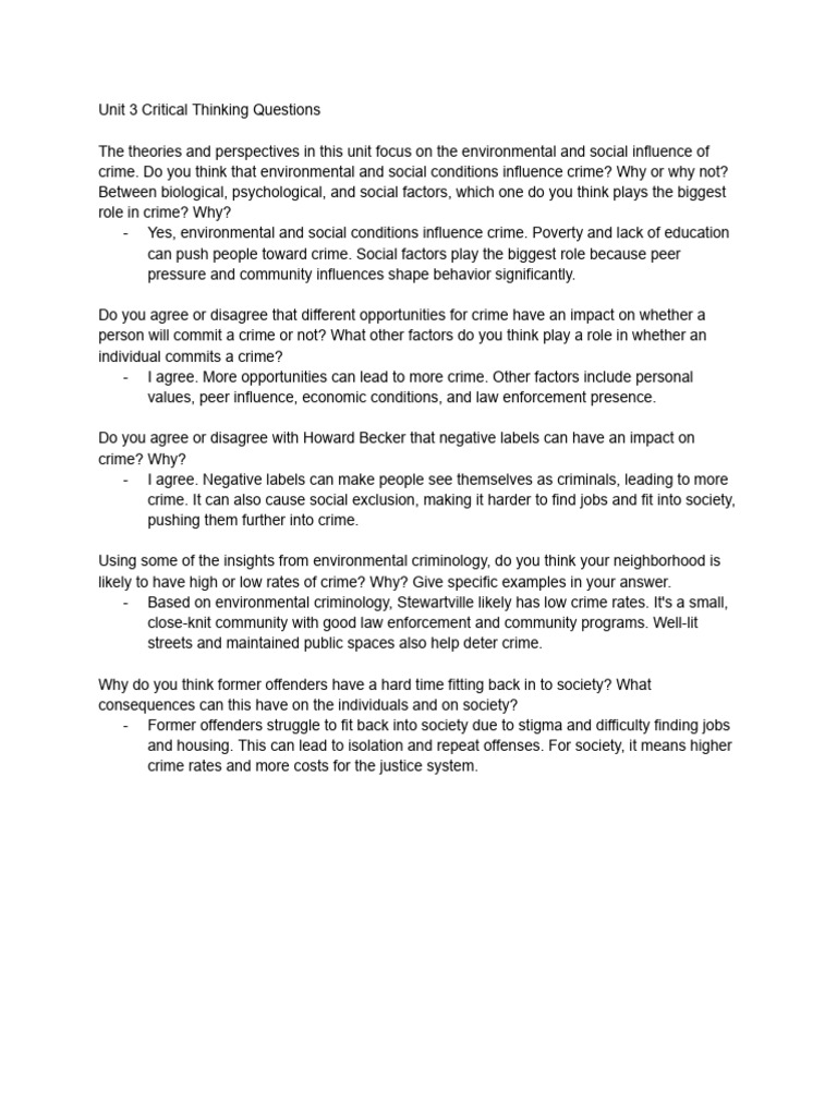 Environmental And Social Influences On Crime Pdf