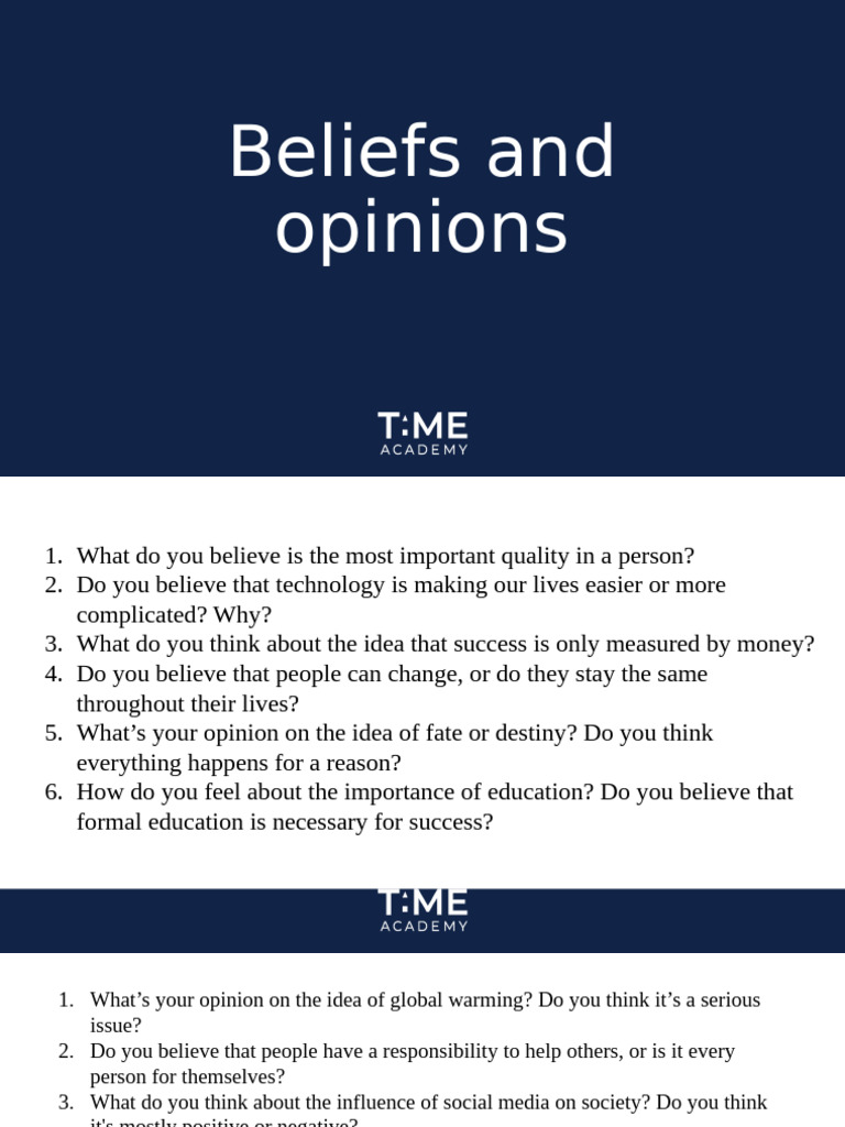 Beliefs and Opinions | PDF | Destiny | Thought