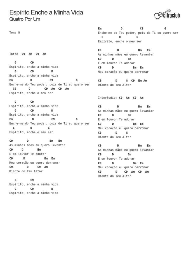 Espírito Enche a Minha Vida | PDF