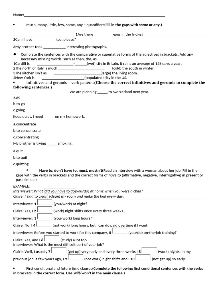 A2 Final | PDF | Verb | Sentence (Linguistics)