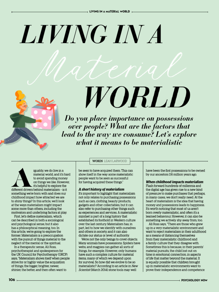 Understanding Materialism's Impact | PDF | Psychological Concepts ...