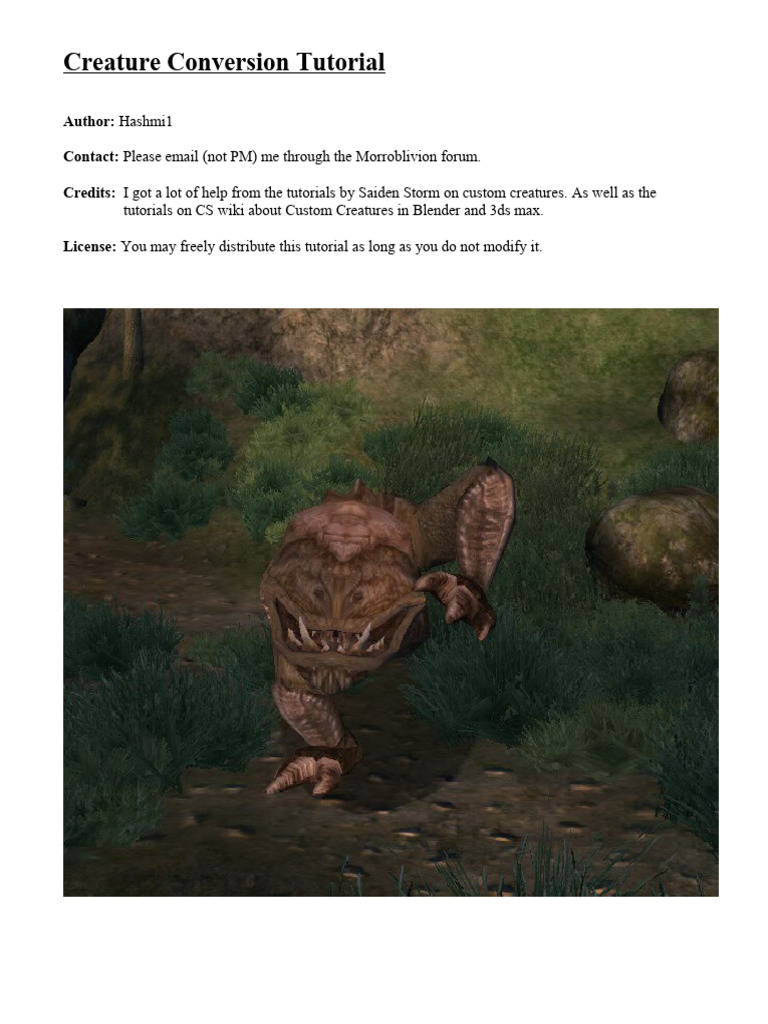 Morrowind to Oblivion Creature Guide | PDF | Computer File | Autodesk ...