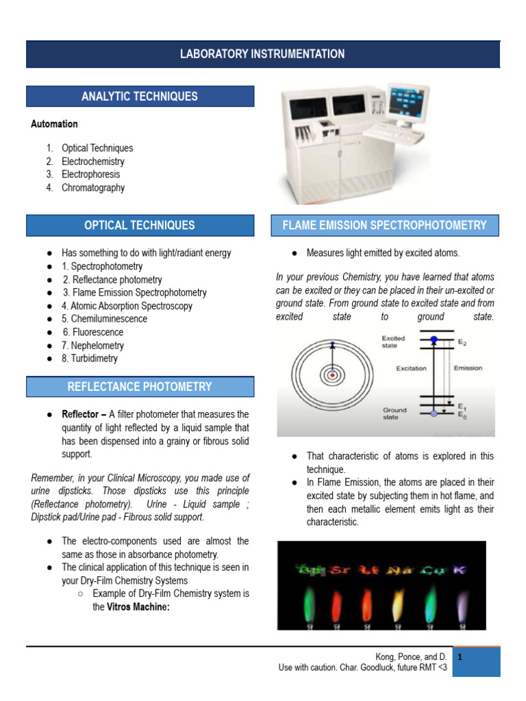 Laboratory Instrumentation Techniques | PDF | Spectrophotometry ...