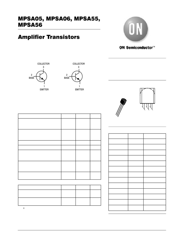 MPSA Transistor Series Overview | PDF | Bipolar Junction Transistor ...