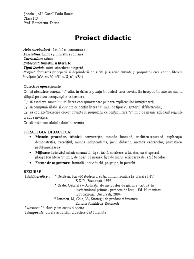 0 Proiect Litera R