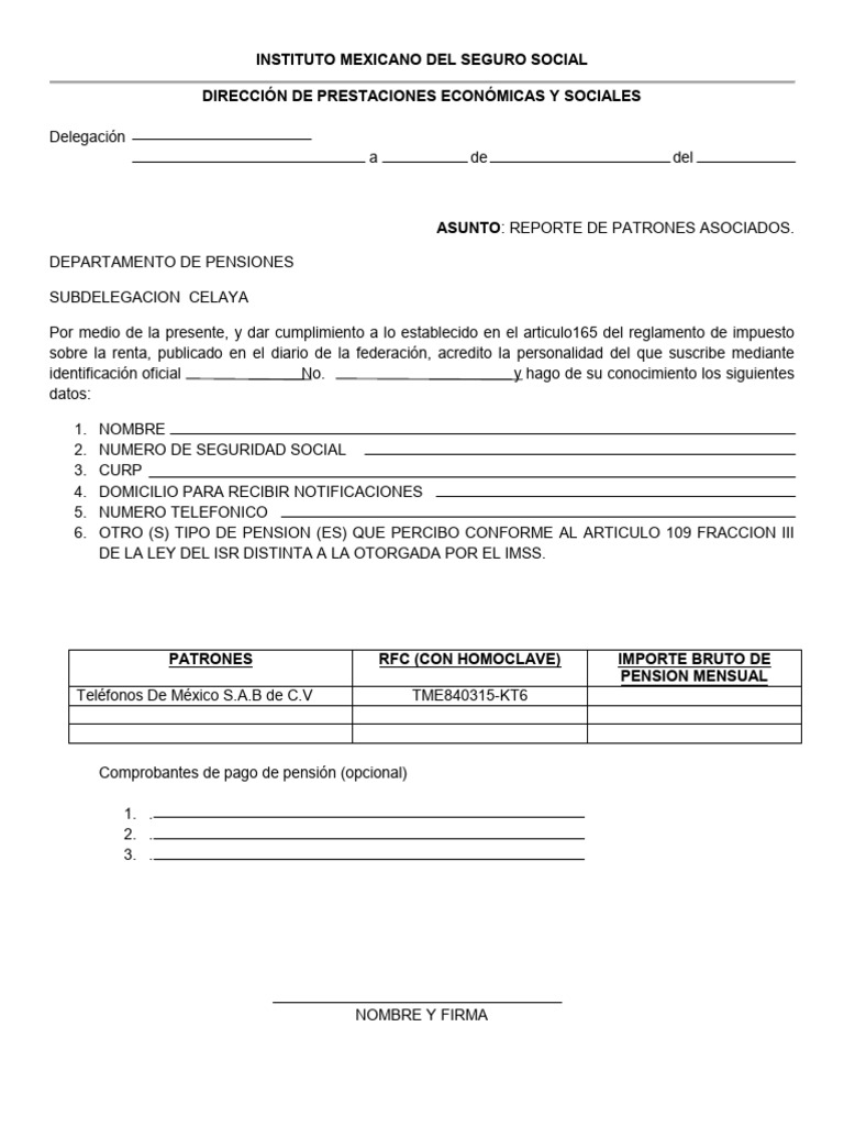 FORMATO IMSS 2020 | PDF